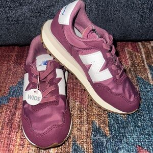 New Balance Maroon and White Sneakers. Girls 12